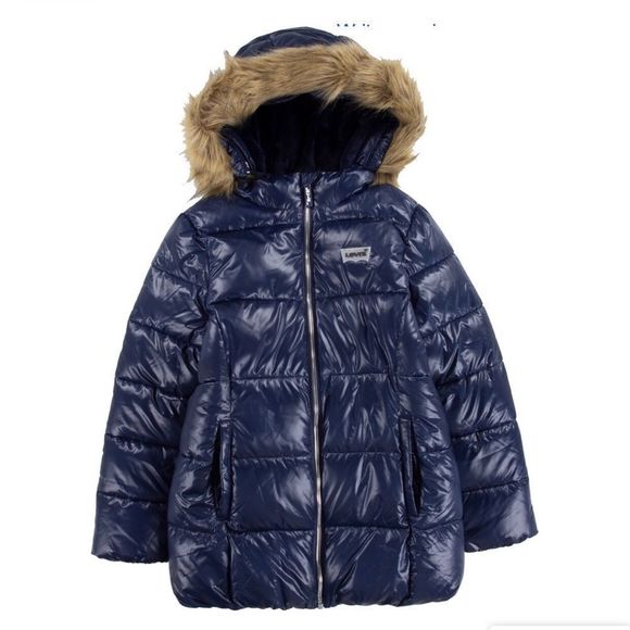 Levi's Other - 𝅺LEVI’S girls  puffer jacket faux fur surrounded hood size 10-12